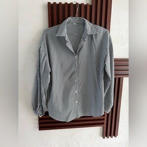 Black and White Checkered Button-Up Shirt